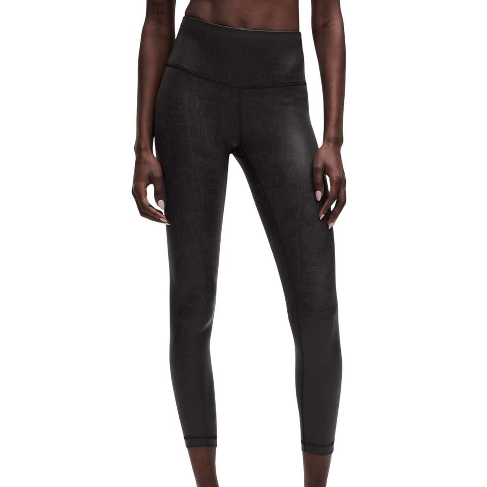 Lululemon Wunder Train High-Rise Tight 25" Matte Shine Black Women's Size 14 NWT